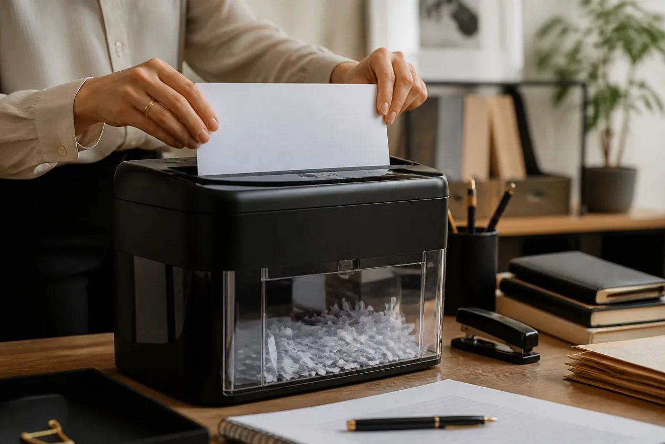small business paper shredder workspace