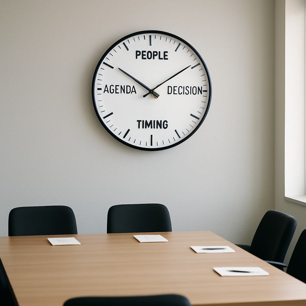 Meeting Rhythm conference room wall clock scene